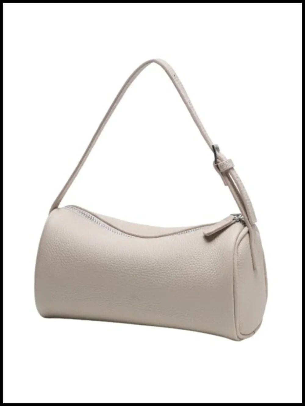 Genuine Leather Small Barrel Bag Hobo Handbag Crossbody